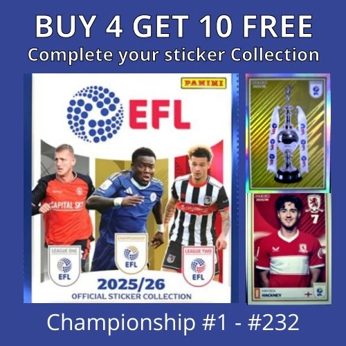 s-l960 Panini EFL 2025/26 Stickers Championship #1-#232 - Image 1