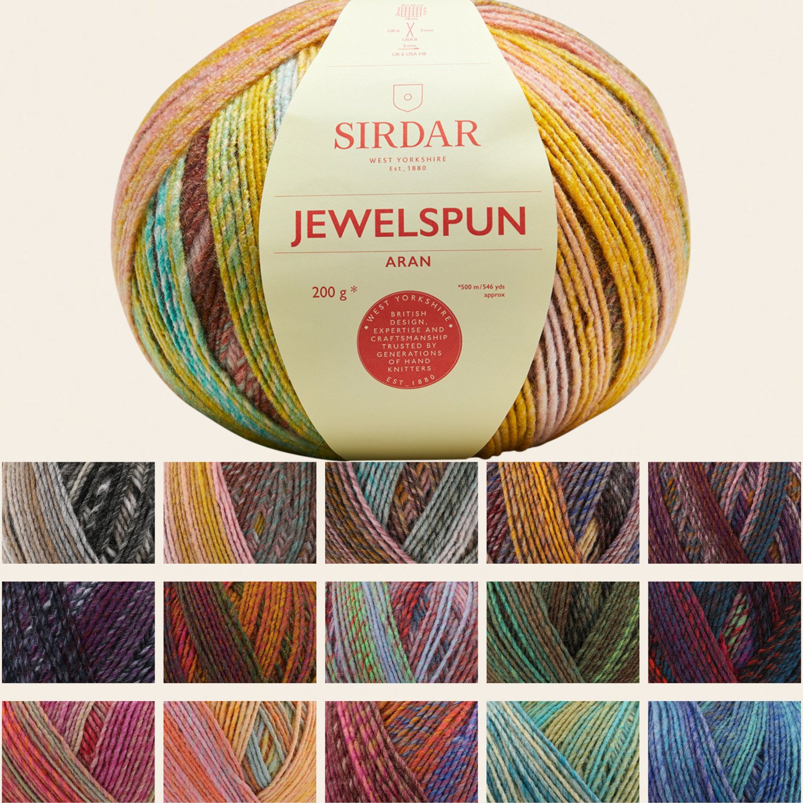 Sirdar Jewelspun Aran Knitting Yarn 200g Sirdar Jewelspun Aran Knitting Yarn 200g All Shades - Image 1
